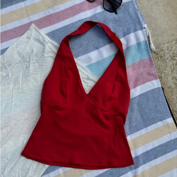 NWT, Free People Red Halter Top – Size XS - Picture 2 of 6